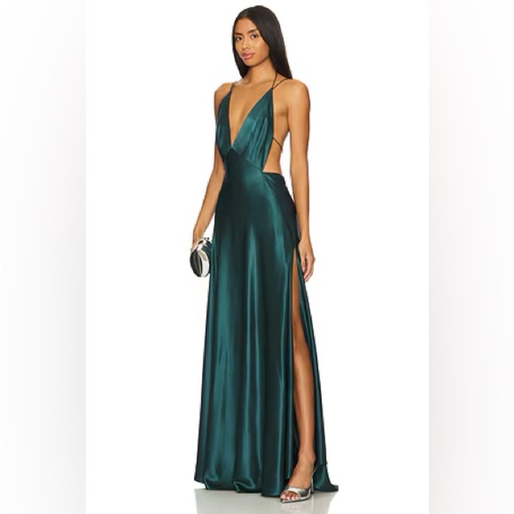 Michael Lo Sordo | Tash Silk Maxi Dress In Green Size 2 New — image 2 of 7